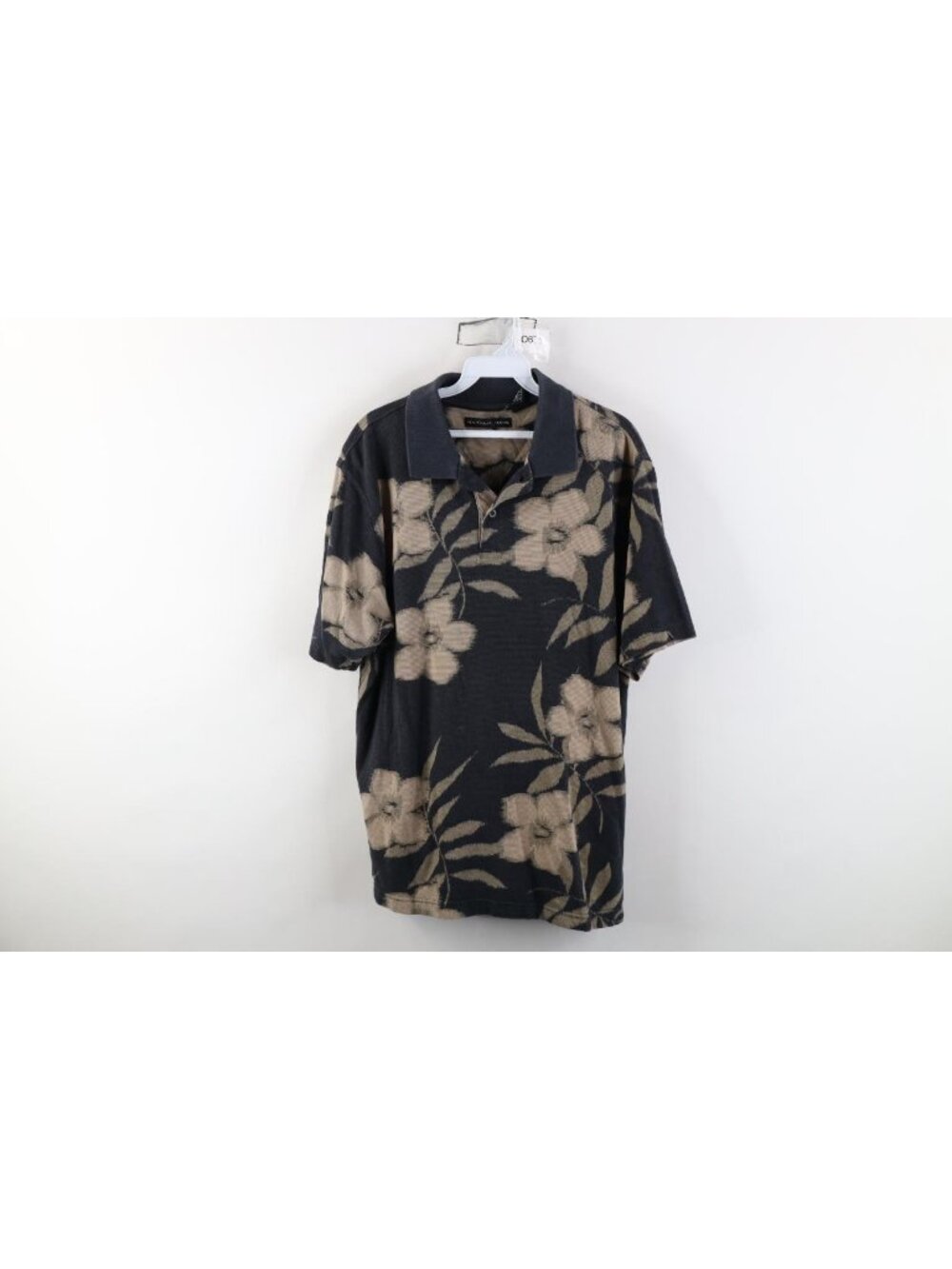 Vintage 90s Streetwear Mens Medium Faded Thermal Knit Flower Golf Polo Shirt